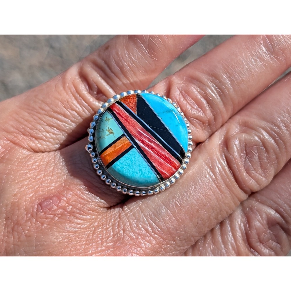 Navajo Women's‎ Ring Silver Genuine Native Jewelry 5.5 Handmade Signed***